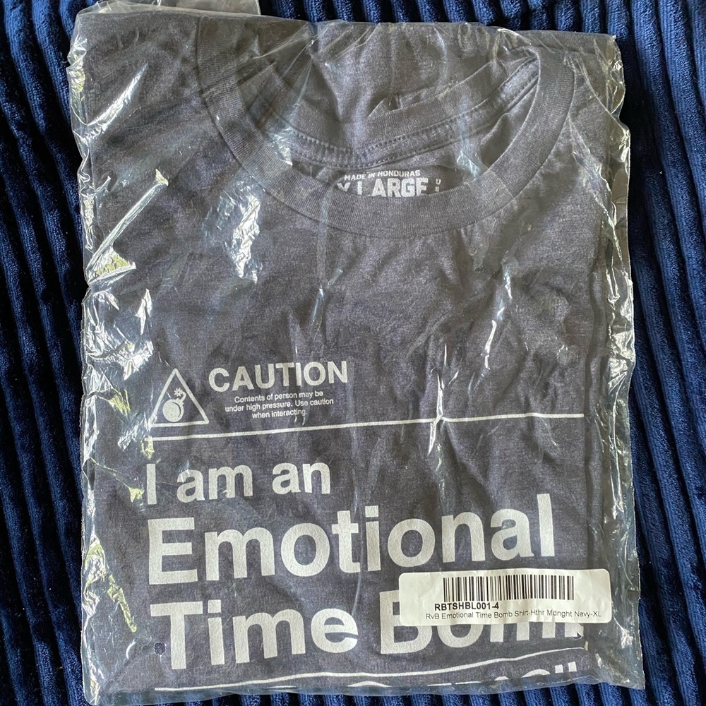 Emotional time bomb satire shirt LARGE